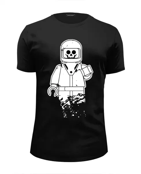 Заказать мужскую футболку в Москве. Футболка базовая Лего Космонавт от trugift - готовые дизайны и нанесение принтов.