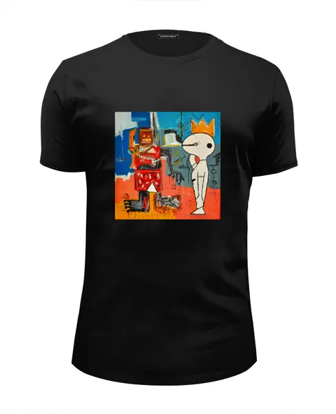 Заказать мужскую футболку в Москве. Футболка базовая Basquiat / Баския от Just kidding - готовые дизайны и нанесение принтов.