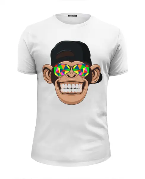 Заказать мужскую футболку в Москве. Футболка базовая обезьяна от queen  - готовые дизайны и нанесение принтов.