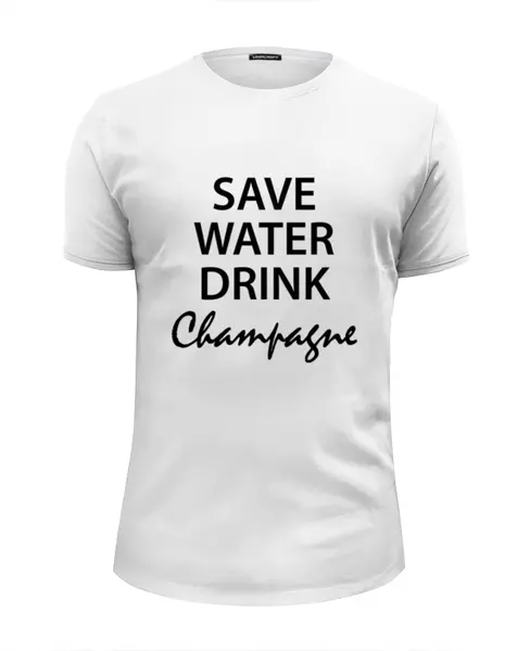Заказать мужскую футболку в Москве. Футболка базовая Save Water от Pinky-Winky - готовые дизайны и нанесение принтов.