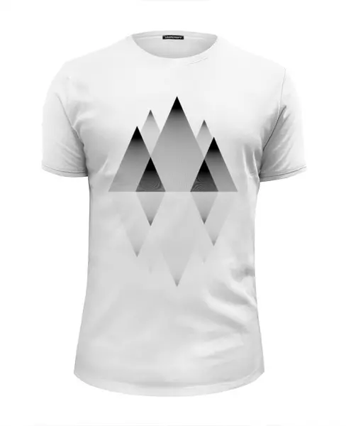 Заказать мужскую футболку в Москве. Футболка базовая Mountains Lines от tshirtslogoshop@gmail.com - готовые дизайны и нанесение принтов.