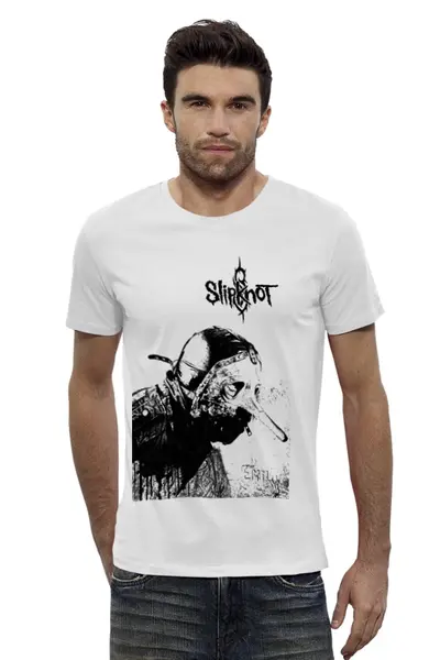 Заказать мужскую футболку в Москве. Футболка базовая slipknot от yosay - готовые дизайны и нанесение принтов.