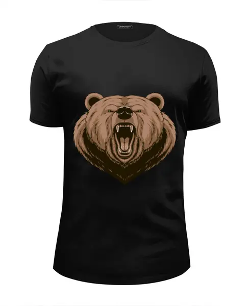Заказать мужскую футболку в Москве. Футболка базовая Медведь от Ирина - готовые дизайны и нанесение принтов.