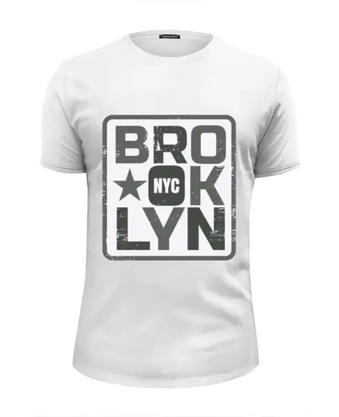Заказать мужскую футболку в Москве. Футболка базовая BROOKLYN от fairpoker@mail.ru - готовые дизайны и нанесение принтов.