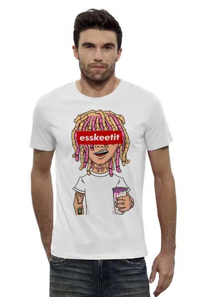 Заказать мужскую футболку в Москве. Футболка базовая Lil Pump  от geekbox - готовые дизайны и нанесение принтов.