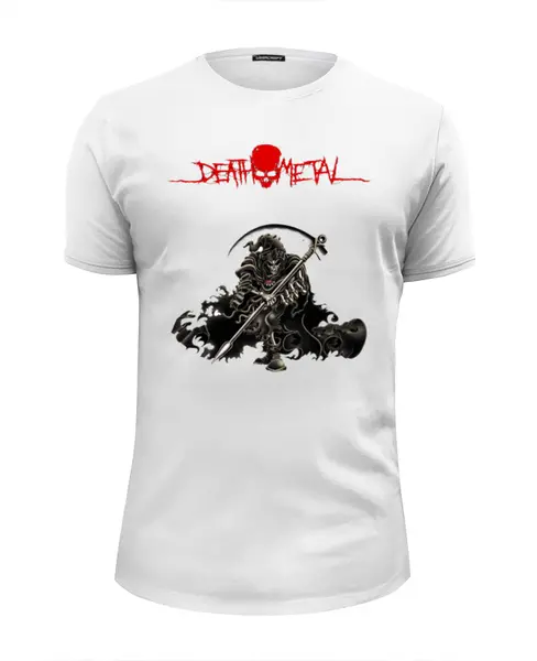 Заказать мужскую футболку в Москве. Футболка базовая Death Metal (Смерть) от Илья - готовые дизайны и нанесение принтов.