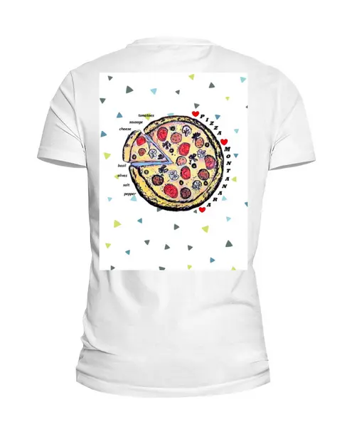 Заказать мужскую футболку в Москве. Футболка базовая Пицца от evragka  - готовые дизайны и нанесение принтов.