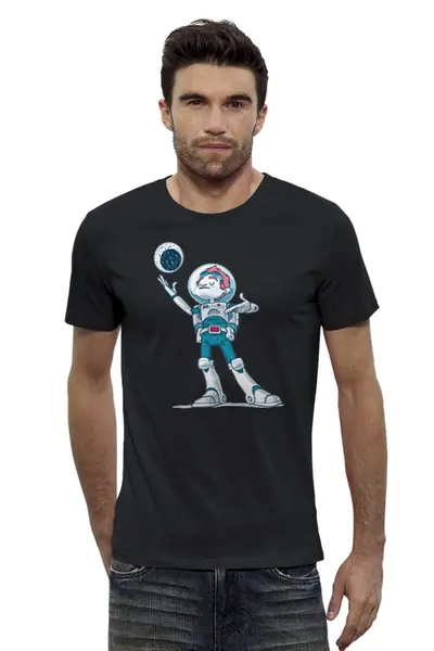 Заказать мужскую футболку в Москве. Футболка базовая ASTROBOY / Астронавт от crash - готовые дизайны и нанесение принтов.
