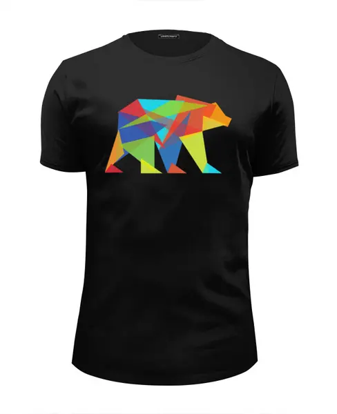 Заказать мужскую футболку в Москве. Футболка базовая Геометрический Медведь от printik - готовые дизайны и нанесение принтов.