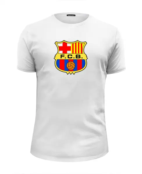 Заказать мужскую футболку в Москве. Футболка базовая Futbol Club Barcelona от KinoArt - готовые дизайны и нанесение принтов.