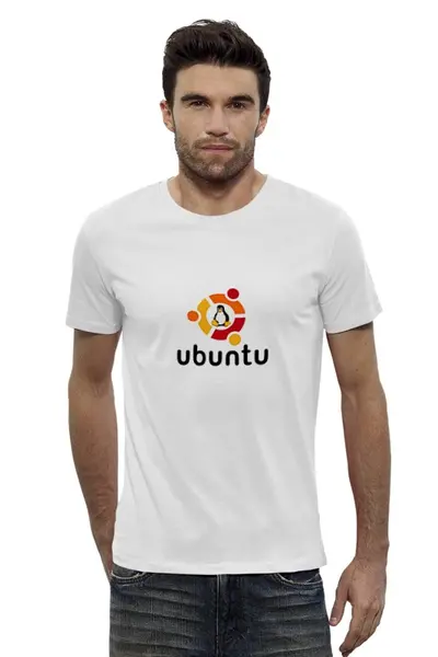 Заказать мужскую футболку в Москве. Футболка базовая Ubuntu от Евгений Беляев - готовые дизайны и нанесение принтов.