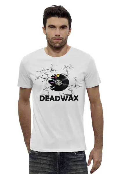 Заказать мужскую футболку в Москве. Футболка базовая DEADWAX (Смертельный Vinyl) от TheAndarz  - готовые дизайны и нанесение принтов.