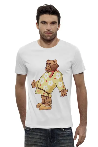 Заказать мужскую футболку в Москве. Футболка базовая Медведь от drummer - готовые дизайны и нанесение принтов.