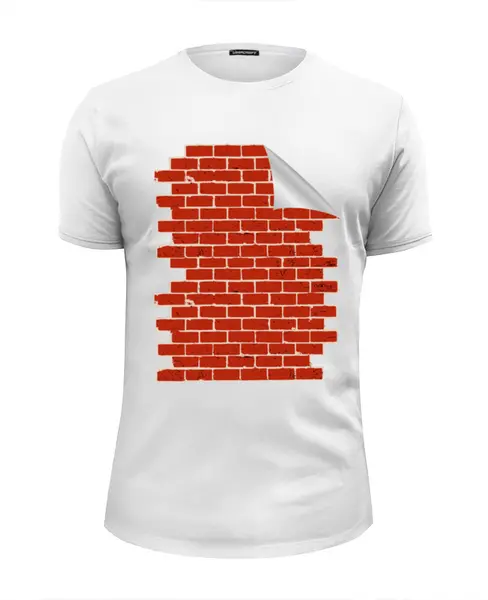 Заказать мужскую футболку в Москве. Футболка базовая Кирпичная стена от Blaze Strix - готовые дизайны и нанесение принтов.