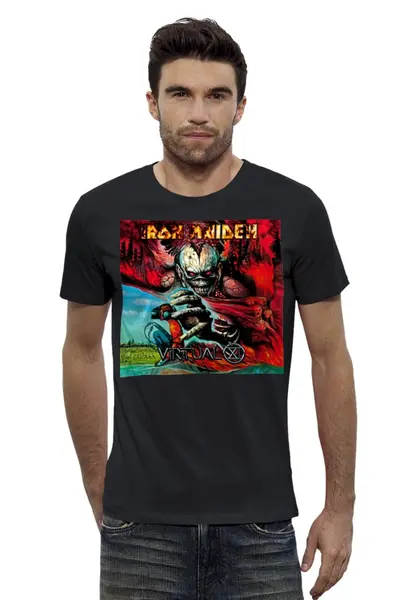 Заказать мужскую футболку в Москве. Футболка базовая Iron Maiden Band от Leichenwagen - готовые дизайны и нанесение принтов.