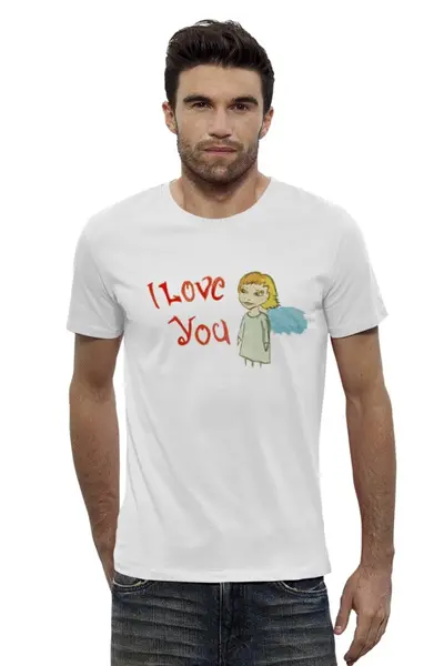 Заказать мужскую футболку в Москве. Футболка базовая I Love You от james.r - готовые дизайны и нанесение принтов.