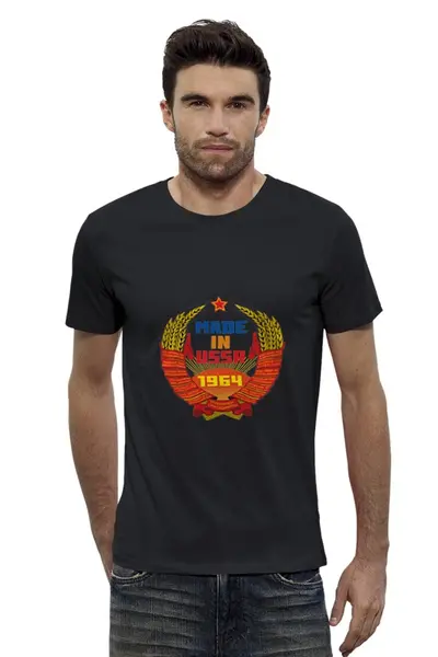 Заказать мужскую футболку в Москве. Футболка базовая USSR 1964 от Djimas Leonki - готовые дизайны и нанесение принтов.