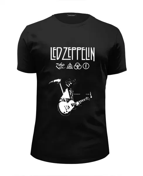 Заказать мужскую футболку в Москве. Футболка базовая Led Zeppelin от seezam - готовые дизайны и нанесение принтов.
