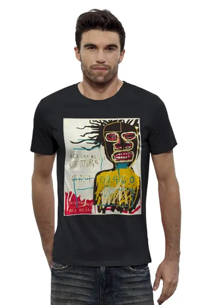 Заказать мужскую футболку в Москве. Футболка базовая Jean-Michel Basquiat от Just kidding - готовые дизайны и нанесение принтов.