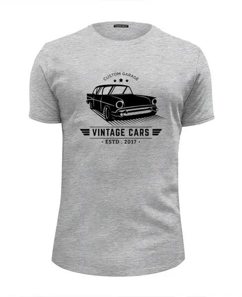 Заказать мужскую футболку в Москве. Футболка базовая Vintage Cars от balden - готовые дизайны и нанесение принтов.