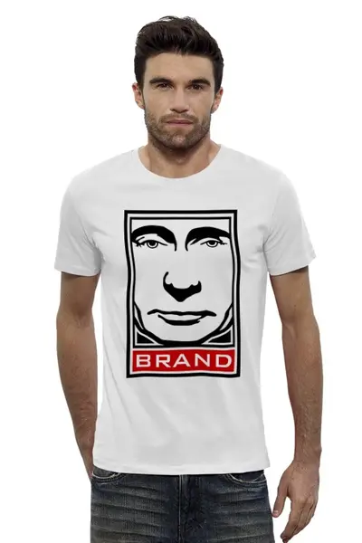 Заказать мужскую футболку в Москве. Футболка базовая brand от gopotol - готовые дизайны и нанесение принтов.