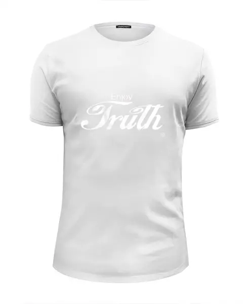Заказать мужскую футболку в Москве. Футболка базовая Coca Cola Enjoy Truth! от S.T.B. Stuff ® - готовые дизайны и нанесение принтов.