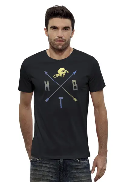 Заказать мужскую футболку в Москве. Футболка базовая Mountain Bike от oneredfoxstore@gmail.com - готовые дизайны и нанесение принтов.