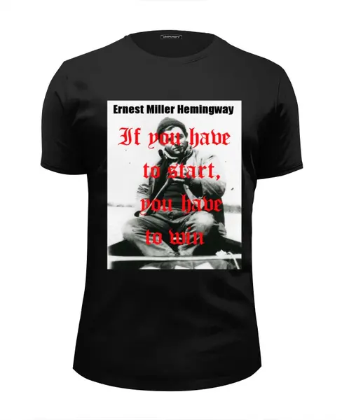Заказать мужскую футболку в Москве. Футболка базовая Ernest Miller Hemingway от торгаш - готовые дизайны и нанесение принтов.
