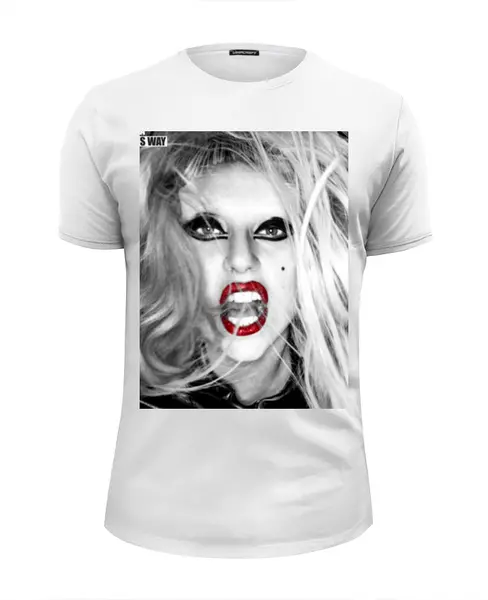 Заказать мужскую футболку в Москве. Футболка базовая Lady Gaga от Vladec11 - готовые дизайны и нанесение принтов.