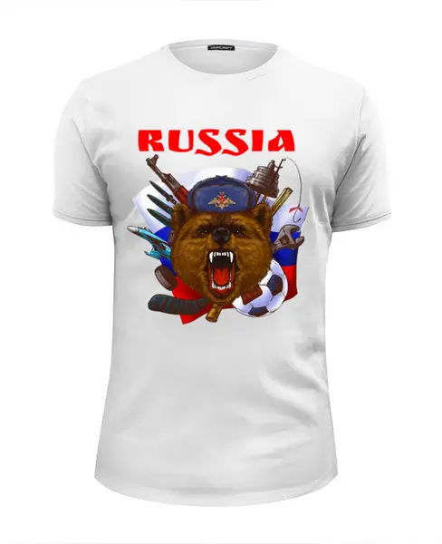 Заказать мужскую футболку в Москве. Футболка базовая Россия  от T-shirt print  - готовые дизайны и нанесение принтов.