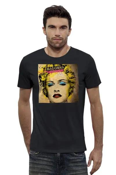 Заказать мужскую футболку в Москве. Футболка базовая Madonna от Leichenwagen - готовые дизайны и нанесение принтов.
