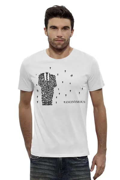 Заказать мужскую футболку в Москве. Футболка базовая Anonymous от anonymous - готовые дизайны и нанесение принтов.