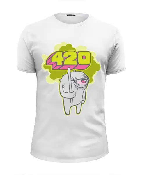 Заказать мужскую футболку в Москве. Футболка базовая 420 от Weed Stuff`a - готовые дизайны и нанесение принтов.