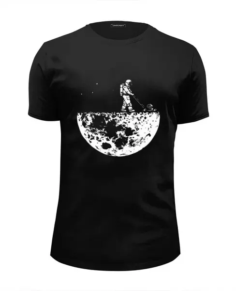 Заказать мужскую футболку в Москве. Футболка базовая Космонавт на Луне от MariYang  - готовые дизайны и нанесение принтов.