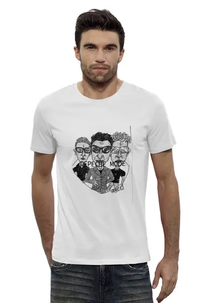 Заказать мужскую футболку в Москве. Футболка базовая Depeche Mode от Fedor - готовые дизайны и нанесение принтов.