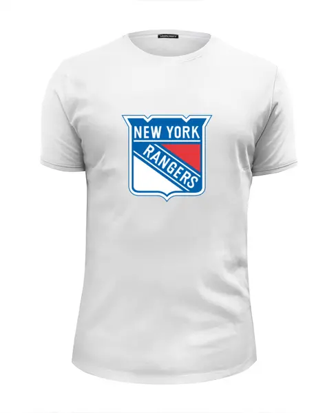 Заказать мужскую футболку в Москве. Футболка базовая New York Rangers от BURNSHIRTS - готовые дизайны и нанесение принтов.