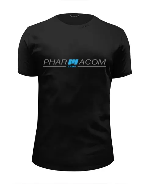 Заказать мужскую футболку в Москве. Футболка базовая Pharmacom Labs (Принт с одной стороны) от Михаил - готовые дизайны и нанесение принтов.