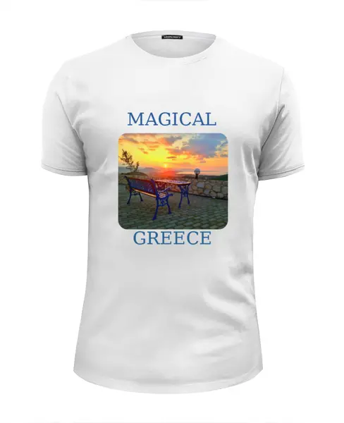 Заказать мужскую футболку в Москве. Футболка базовая Магическая Греция от Marat Yazov - готовые дизайны и нанесение принтов.