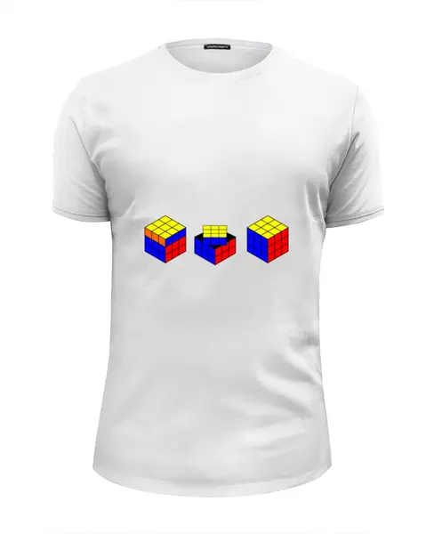 Заказать мужскую футболку в Москве. Футболка базовая кубик рубика от Mari_M - готовые дизайны и нанесение принтов.
