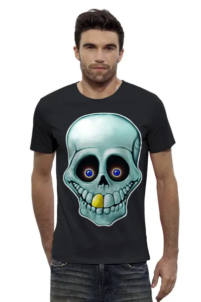 Заказать мужскую футболку в Москве. Футболка базовая Skull Art от Leichenwagen - готовые дизайны и нанесение принтов.