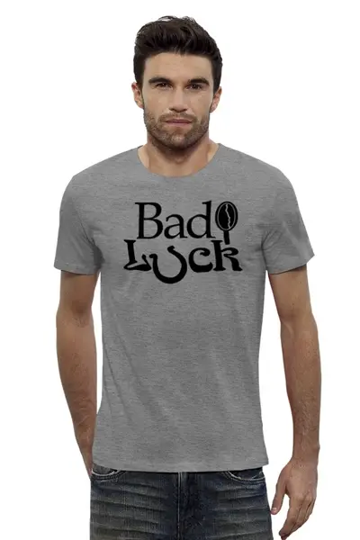 Заказать мужскую футболку в Москве. Футболка базовая Bad Luck от Leichenwagen - готовые дизайны и нанесение принтов.
