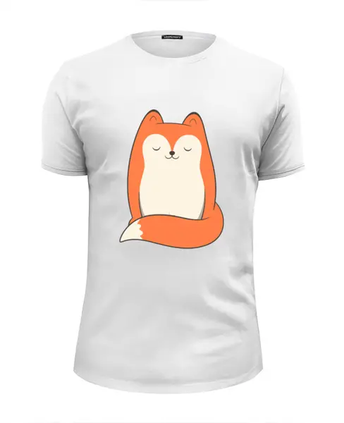 Заказать мужскую футболку в Москве. Футболка базовая Лисичка (Fox) от coolmag - готовые дизайны и нанесение принтов.