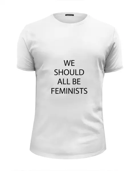 Заказать мужскую футболку в Москве. Футболка базовая We should all be feminists от raffy - готовые дизайны и нанесение принтов.