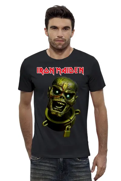 Заказать мужскую футболку в Москве. Футболка базовая Iron Maiden Band от Leichenwagen - готовые дизайны и нанесение принтов.