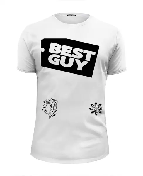 Заказать мужскую футболку в Москве. Футболка базовая фудболка (BEST GUY) от лёхи от Максик Параелов - готовые дизайны и нанесение принтов.