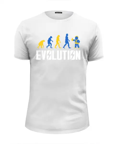 Заказать мужскую футболку в Москве. Футболка базовая Эволюция от printik - готовые дизайны и нанесение принтов.