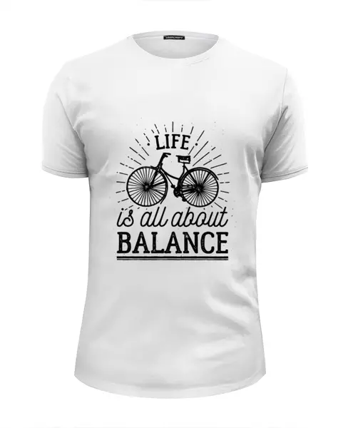 Заказать мужскую футболку в Москве. Футболка базовая Life is all about balance! от zen4@bk.ru - готовые дизайны и нанесение принтов.