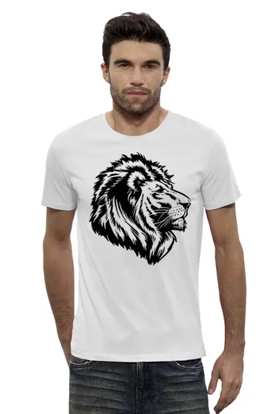 Заказать мужскую футболку в Москве. Футболка базовая proud lion  от Alex Skorobogatov - готовые дизайны и нанесение принтов.
