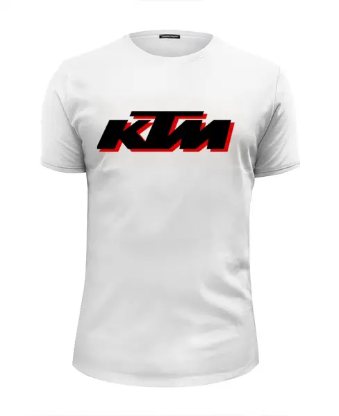 Заказать мужскую футболку в Москве. Футболка базовая KTM moto от poluektoff@bmail.ru - готовые дизайны и нанесение принтов.