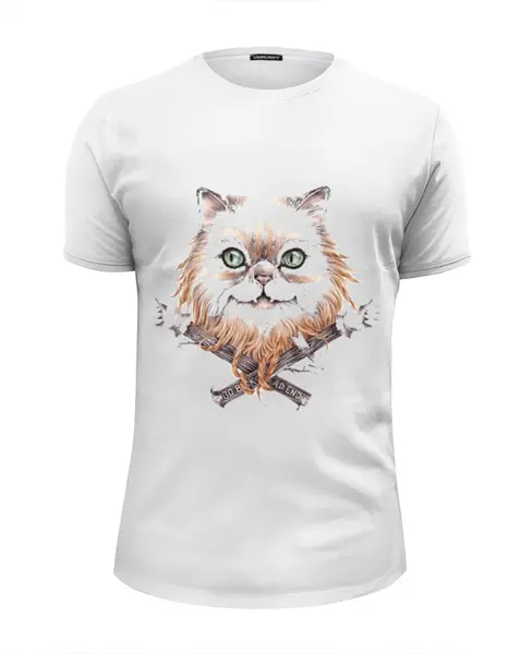 Заказать мужскую футболку в Москве. Футболка базовая рыжий кот от olga - готовые дизайны и нанесение принтов.